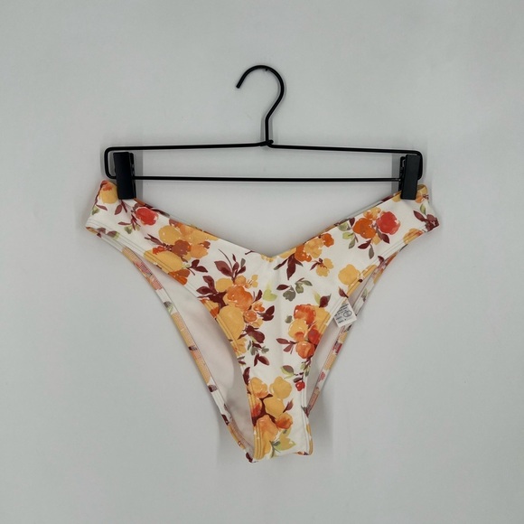 Abercrombie & Fitch Tall Side High Leg Cheeky Bikini Floral Bottoms - Picture 1 of 5